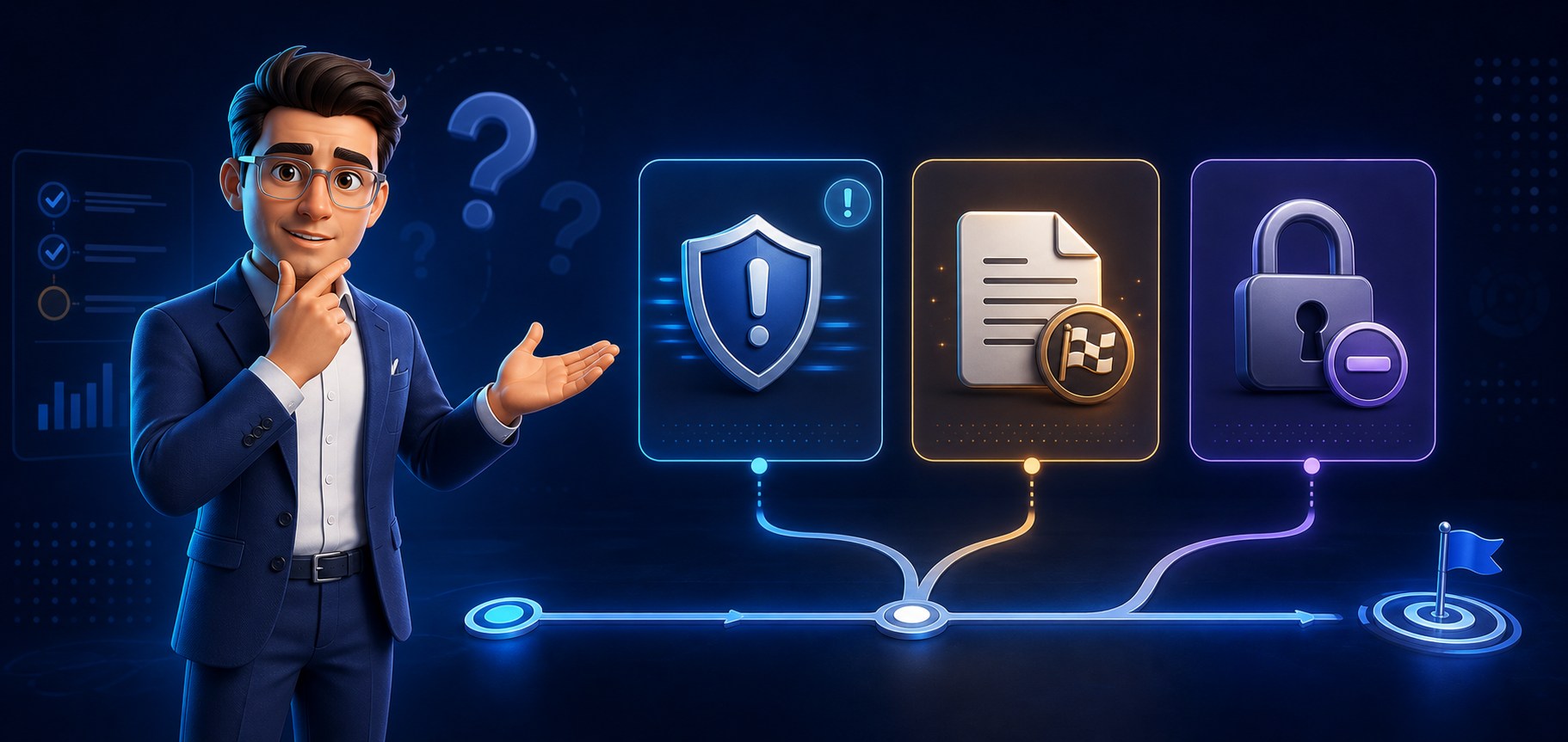 Instrutor da Platino apresentando diferentes decisões processuais em uma atividade de treinamento